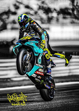 Valentino Rossi Motorcycle Wheelie