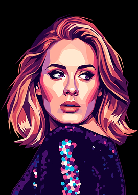Adele portrait in pop art style