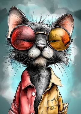 Cool Cat with Sunglasses