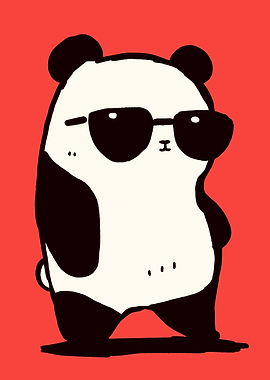 Cool Panda with Sunglasses Illustration