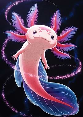 Cute Axolotl in Space