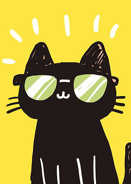 Cool Cat with Sunglasses Illustration