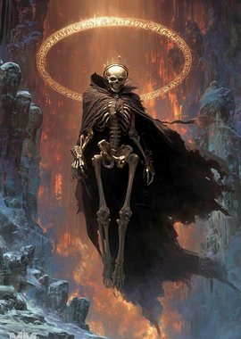 Crowned Skeleton King with Halo