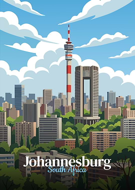 Johannesburg South Africa Cityscape Illustration