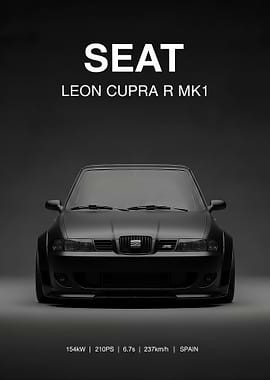 black SEAT Leon Cupra R MK1