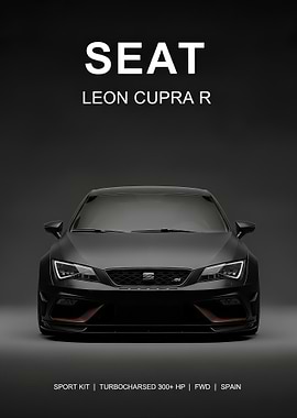 black SEAT Leon Cupra R Car