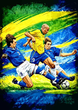 Soccer Game Illustration with Players
