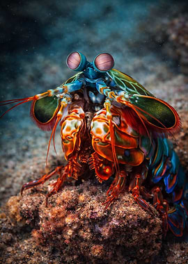 Colorful Mantis Shrimp Close-Up