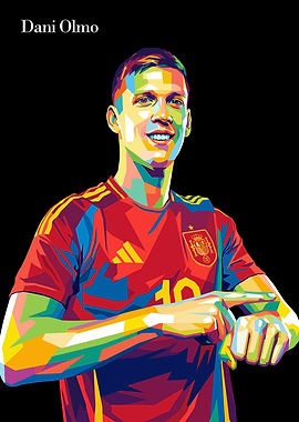 Dani Olmo Colorful Pop Art Portrait