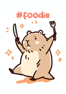 Cute Foodie Hamster with Utensils