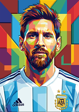Lionel Messi Colorful Portrait Illustration
