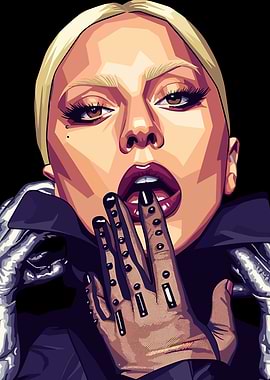 Lady Gaga Digital Art Portrait