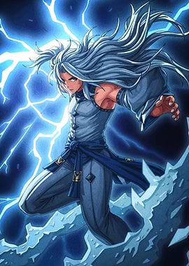 Anime Character with Lightning Powers