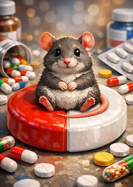 Cute Mouse on a Pill