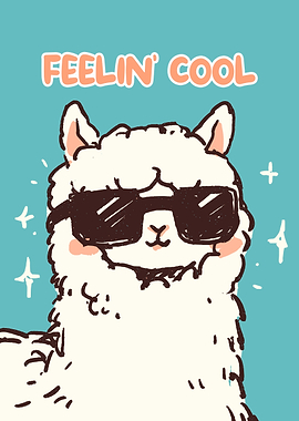 Cool Alpaca with Sunglasses Illustration