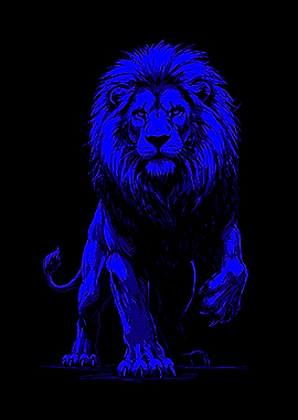 Blue Lion Illustration