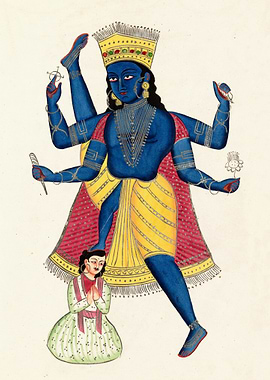 Vishnu as Vamana defeating King Mahabali
