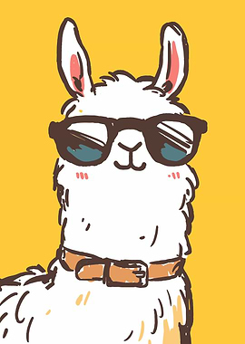 Cool Llama with Sunglasses Illustration