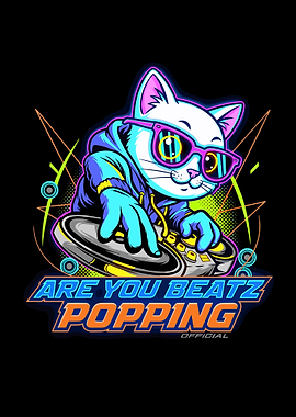 DJ Cat with Sunglasses and Hoodie