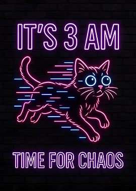It's 3 AM, Time for Chaos Cat Funny