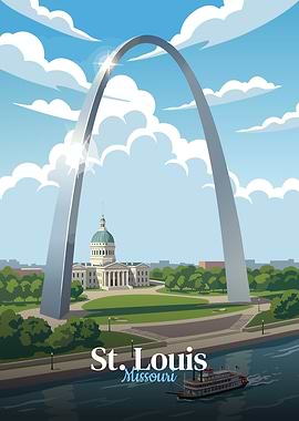 St. Louis Missouri Travel Poster