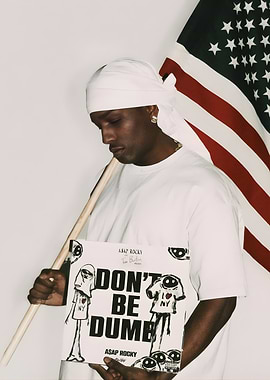 A$AP Rocky with American Flag