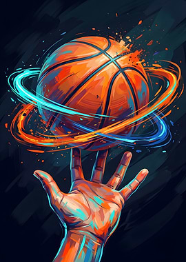 Basketball Spin Art