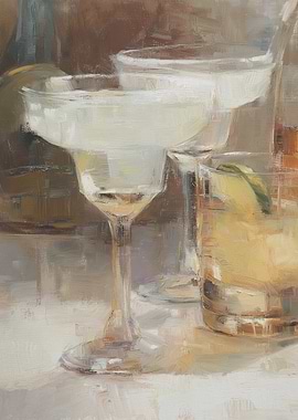 Margarita and Cocktail Still Life Painting