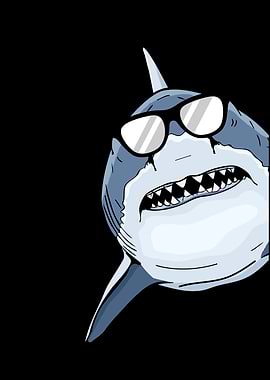 Cool Great White Shark with Sunglasses
