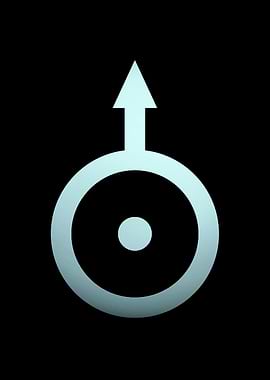 Pale Blue Symbol on Black Background