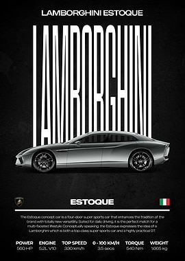 Lamborghini Estoque Concept Car Poster