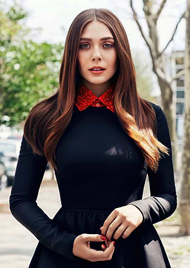 Elizabeth Olsen in Black Dress