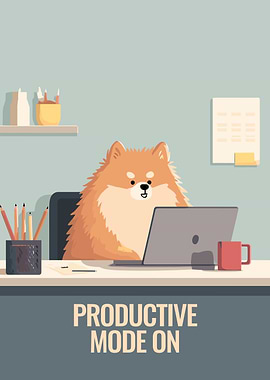 Dog Working on Laptop: Productive Mode