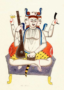 Shiva Painting with Multiple Heads