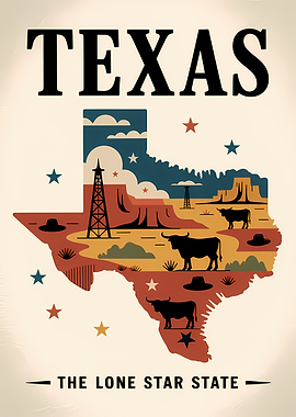 Texas: The Lone Star State Illustration
