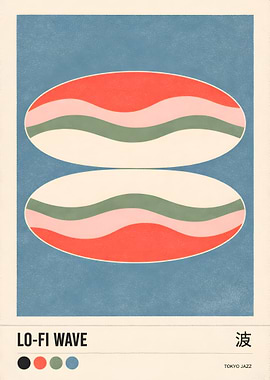 Lo-Fi Wave Abstract Art Print