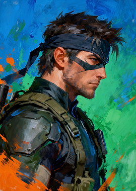 Solid Snake Portrait Painting