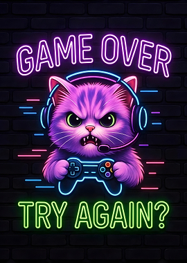 Gamer Cat Neon Sign