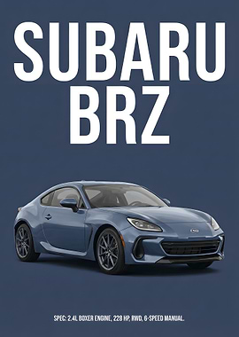Subaru BRZ Car Poster