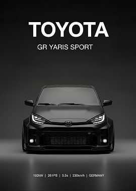 black Toyota GR Yaris Sport Car