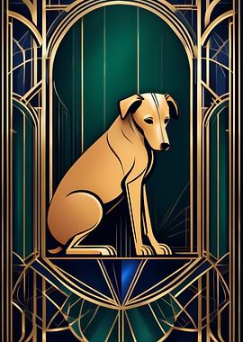 Art Deco Dog Portrait