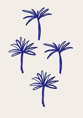 Palm Trees Pattern in Blue
