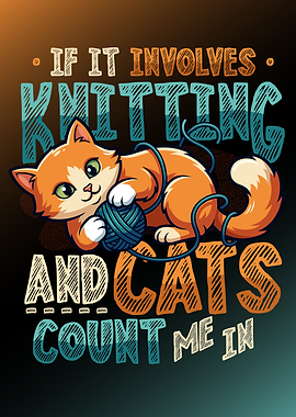 Knitting and Cats Yarn