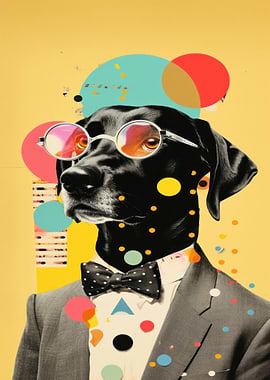 Dog in Suit with Glasses
