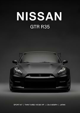 jdm Nissan GTR R35 Car Poster