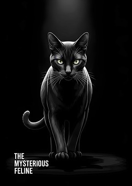 Mysterious Black Cat Portrait