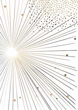 Abstract Gold Rays and Dots Design