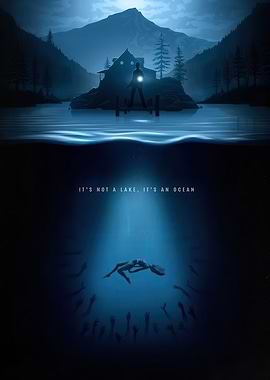 Eerie Lake House and Underwater Scene