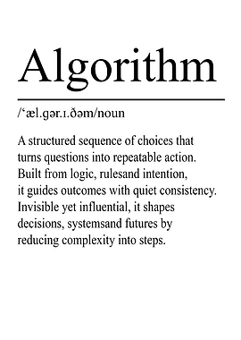 Algorithm Definition – White | Minimalist Typography Poster