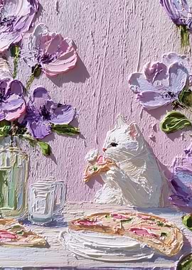 Hilarious Fat Cat Eating Pizza